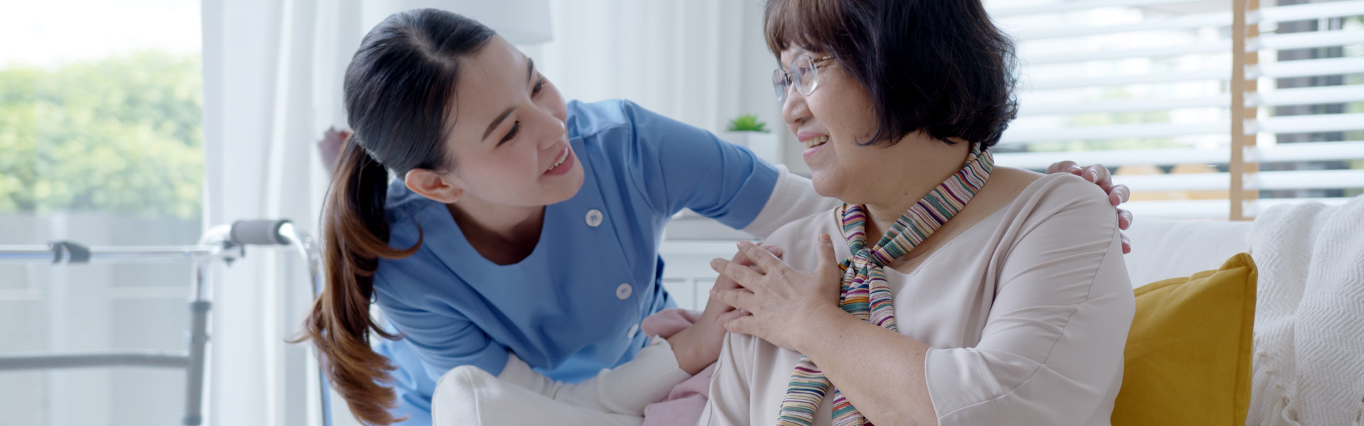 nurse holding elder